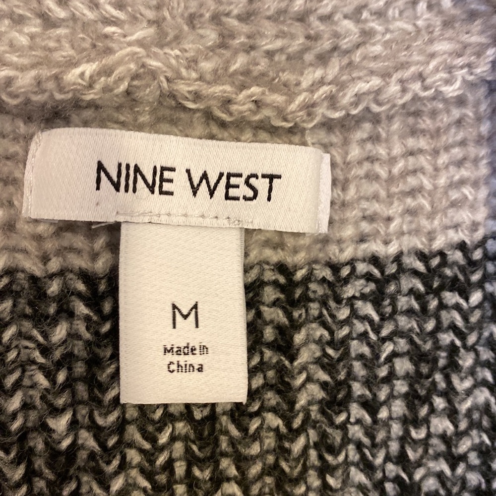 9 West Size Medium Striped Cardigan Sweater - Picture 2 of 5